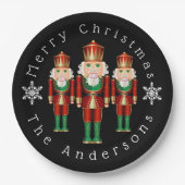 Red Green and Gold Christmas Nutcrackers Pappteller (Vorderseite)
