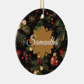 Red, green and gold personalized  keramik ornament (Rechts)