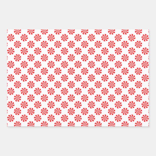 Red Green and White Holiday Peppermint Candy Geschenkpapier Set (Vorderseite 2)
