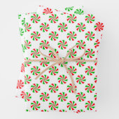 Red Green and White Holiday Peppermint Candy Geschenkpapier Set (Beispiel)