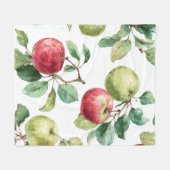 Red Green Apfel Frucht Muster Wasserfarbe Rustikal Fleecedecke (Vorderseite (Horizontal))