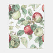 Red Green Apfel Frucht Muster Wasserfarbe Rustikal Fleecedecke (Vorderseite)