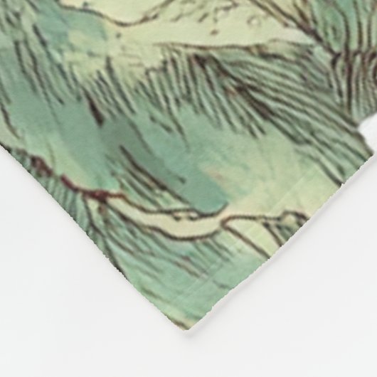 Red Green Apfel Frucht Muster Wasserfarbe Rustikal Fleecedecke (Ecke)