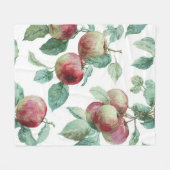Red Green Apfel Frucht Muster Wasserfarbe Rustikal Fleecedecke (Vorderseite (Horizontal))
