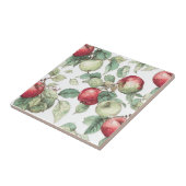Red Green Apfel Frucht Muster Wasserfarbe Rustikal Fliese (Seite)