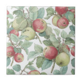 Red Green Apfel Frucht Muster Wasserfarbe Rustikal Fliese (Vorderseite)