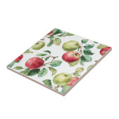 Red Green Apfel Frucht Muster Wasserfarbe Rustikal Fliese (Seite)