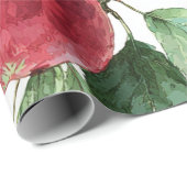 Red Green Apfel Frucht Muster Wasserfarbe Rustikal Geschenkpapier (Rolleneckpunkt)