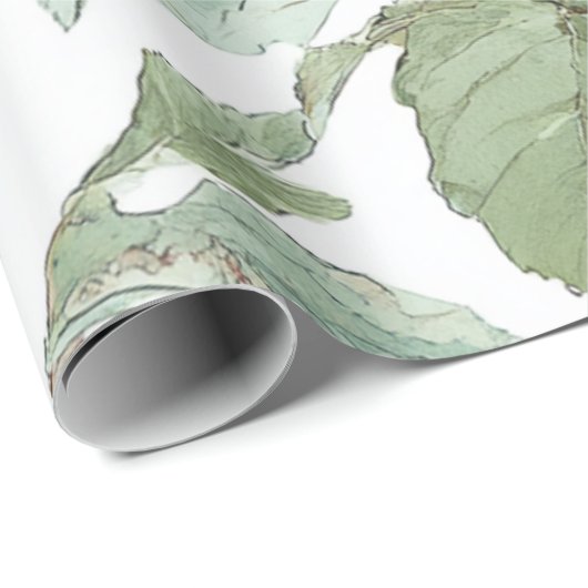 Red Green Apfel Frucht Muster Wasserfarbe Rustikal Geschenkpapier (Rolleneckpunkt)