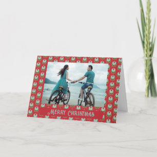 Red Green Aqua Art Nouveau Weihnachtskarte Karte