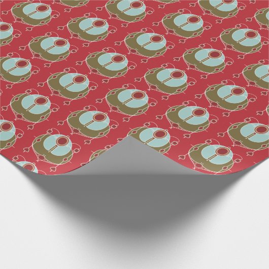 Red Green Art Nouveau Weihnachtsverpackung Geschenkpapier (Ecke)