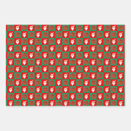 Red & Green Basketball & Weihnachtsfest Geschenkpapier Set