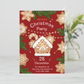 Red Green Beige Watercolor Illustriert Einladung (Stehend Vorderseite)