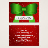 Red Green Big Bow Geschenkgutscheine (Vorne & Hinten)