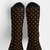 Red Green Black Afrocentric Geometric Pattern Socken (Oben)