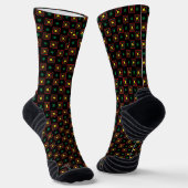 Red Green Black Afrocentric Geometric Pattern Socken (Gewinkelt)