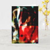 Red Green Black Filmy Floral Abstract Design Karte (Gelbe Blume)