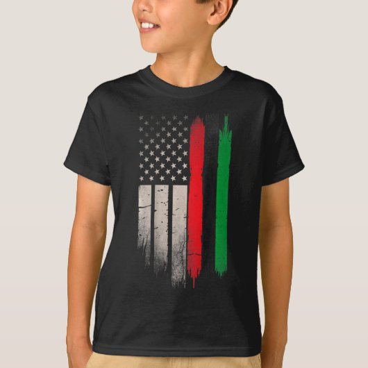 Red Green Black History American African Flag 1 T-Shirt (Vorderseite)