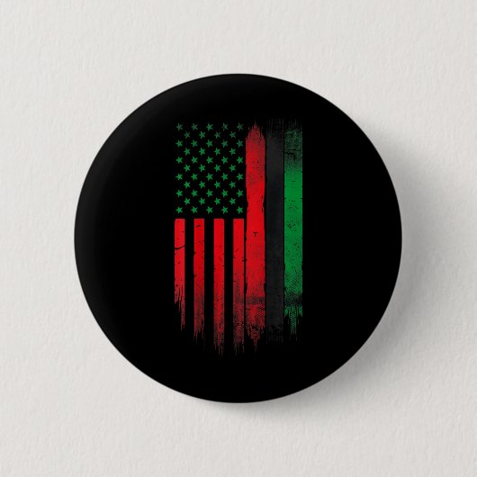 Red Green Black History American African Flag Button (Vorderseite)