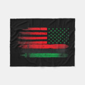 Red Green Black History American African Flag Fleecedecke (Vorderseite (Horizontal))