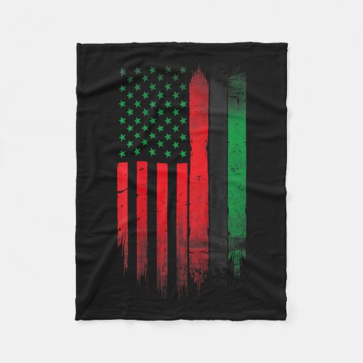 Red Green Black History American African Flag Fleecedecke (Vorderseite)