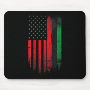 Red Green Black History American African Flag Mousepad