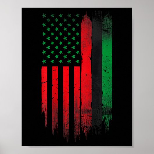 Red Green Black History American African Flag Poster (Vorne)