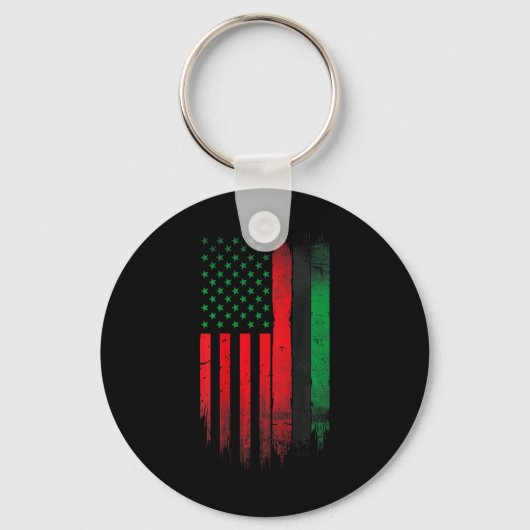 Red Green Black History American African Flag Schlüsselanhänger (Vorderseite)