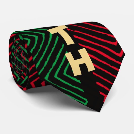 Red green black JUNETEENTY African Pattern Krawatte (Gerollt)
