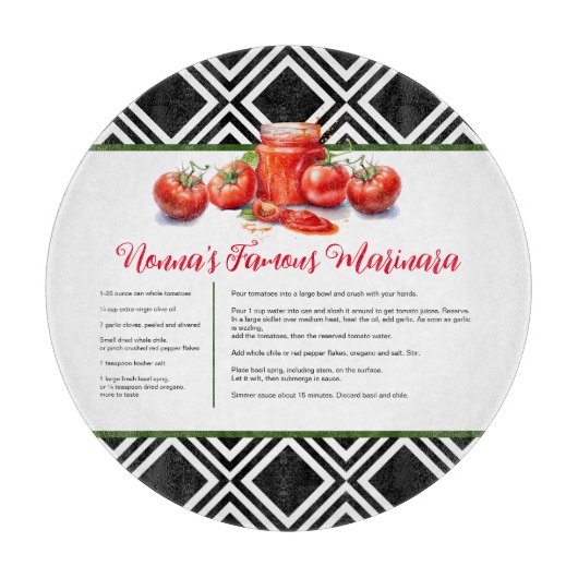 Red Green Black Nonna Custom Recia Schneidebrett (Vorderseite)