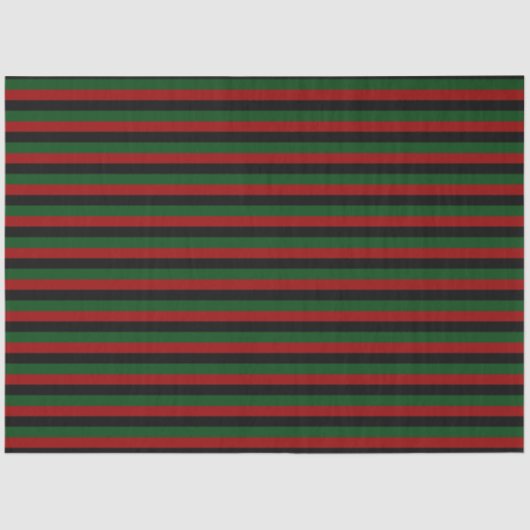 Red Green Black Stripes Pan African Happy Kwanzaa Seidenpapier (Vorderseite)