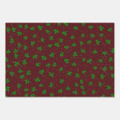 Red Green Blue Festive Saisonleaf Muster Geschenkpapier Set (Vorderseite 3)