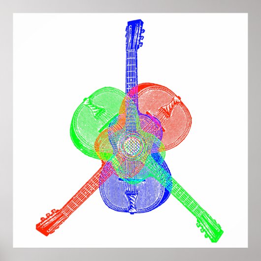 Red Green & Blue Gitarren Poster (Vorne)