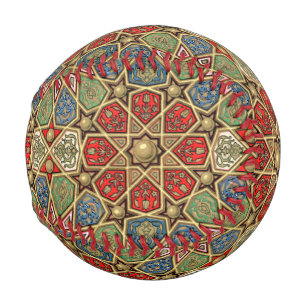 Red Green Blue Imitate Gold Arabic Art Patches Baseball