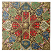 Red Green Blue Imitate Gold Arabic Art Patches Fliese (Vorderseite)