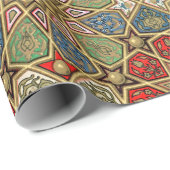 Red Green Blue Imitate Gold Arabic Art Patches Geschenkpapier (Rolleneckpunkt)