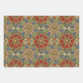 Red Green Blue Imitate Gold Arabic Art Patches Geschenkpapier Set (Vorderseite)