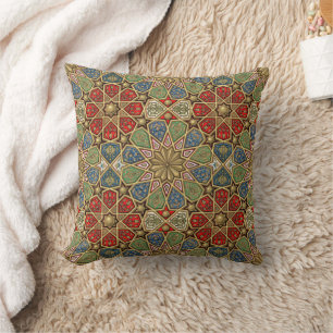 Red Green Blue Imitate Gold Arabic Art Patches Kissen