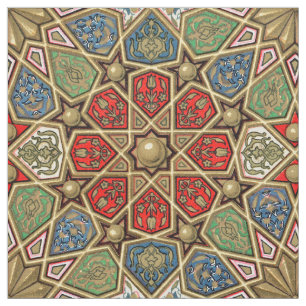 Red Green Blue Imitate Gold Arabic Art Patches Stoff