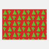 Red Green Blue Niedlich Tree Cactus Funny Christma Geschenkpapier Set (Vorderseite 2)