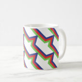 Red Green Blue Streifen Kaffeetasse (VorderseiteRechts)