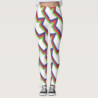 Red Green Blue Streifen Leggings