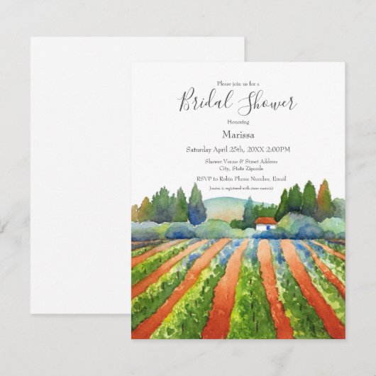 Red Green Blue Vineyard Einladung (Vorne/Hinten)