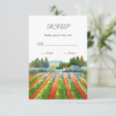 Red Green Blue Vineyard RSVP Karte (Stehend Vorderseite)