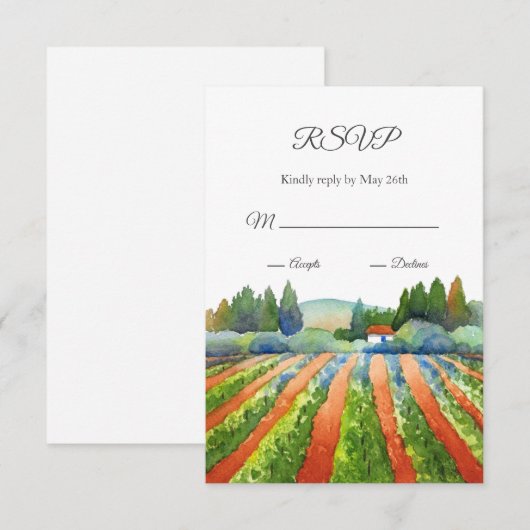 Red Green Blue Vineyard RSVP Karte (Vorne/Hinten)