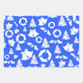 Red, Green & Blue Weihnachtsmuster Geschenkpapier Set (Vorderseite 3)