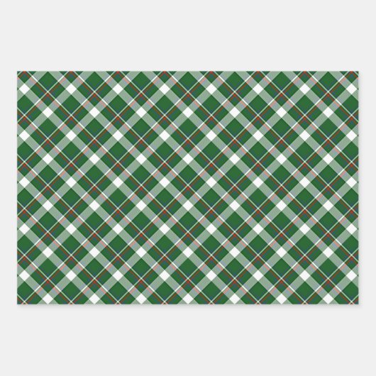 Red Green Blue White Kariert Karo Muster Geschenkpapier Set (Vorderseite 3)
