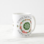 Red Green Bold Weihnachtsberries Wreath Scandi Kaffeetasse (VorderseiteRechts)