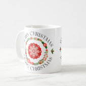 Red Green Bold Weihnachtsberries Wreath Scandi Kaffeetasse (Vorderseite Links)
