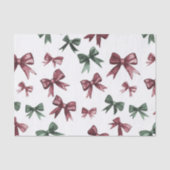 Red Green Bows Weihnachten Seidenpapier (Vorderseite)